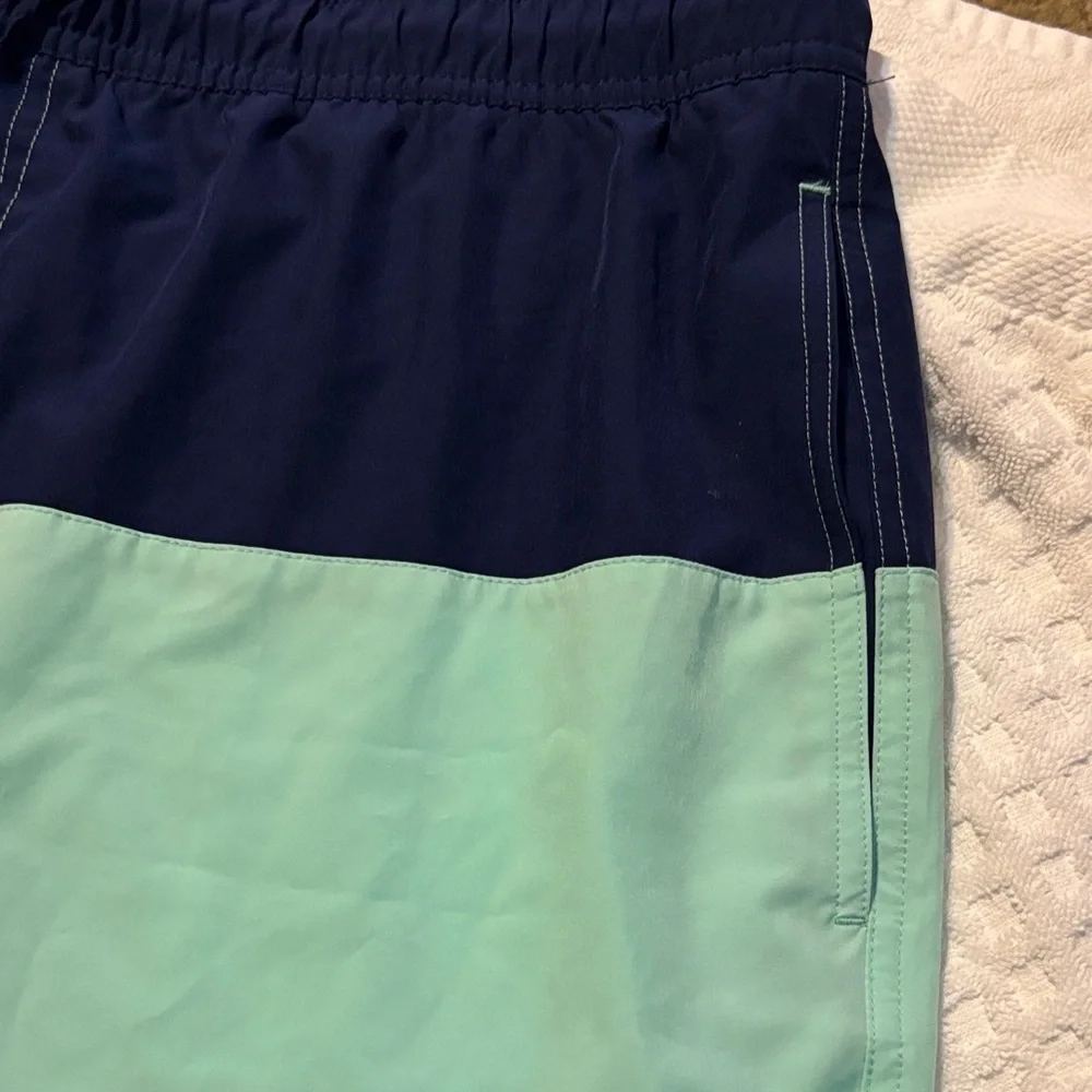 Navy and‎ Aqua Men's Swim Trunks